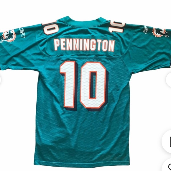 Reebok Dolphins Jersey #10 Rennington Boys Sz 18-20 +2 Lengrh - Picture 2 of 6